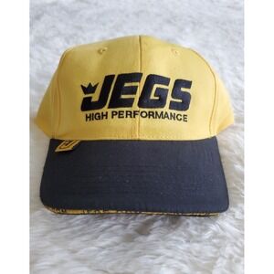 JEGS HIGH PERFORMANCE Yellow & Black Baseball Hat Adjustable Strapback